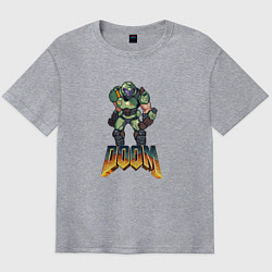 Мужская футболка оверсайз Doom солдат марса
