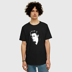 Футболка оверсайз мужская Elvis Presley abstract portrait, цвет: черный — фото 2