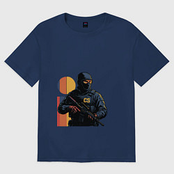 Мужская футболка оверсайз Поп-арт контр-террорист CS 2