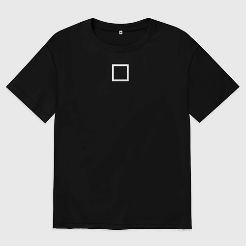 Мужская футболка оверсайз Игра в кальмара работник квадрат / Черный – фото 1