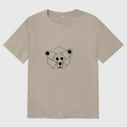 Мужская футболка оверсайз Геометрическая морда медведя