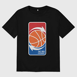 Футболка оверсайз мужская Обмен NBA, цвет: черный