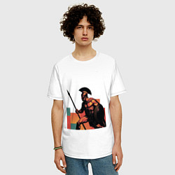 Футболка оверсайз мужская Спартанец поп-арт, цвет: белый — фото 2