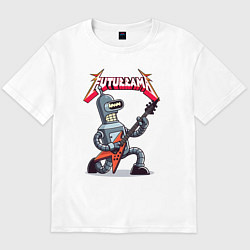 Мужская футболка оверсайз Bender bending robot from rock group Futurama
