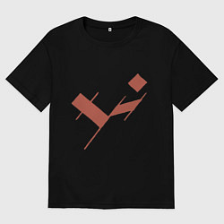 Футболка оверсайз мужская Три буквы, цвет: черный