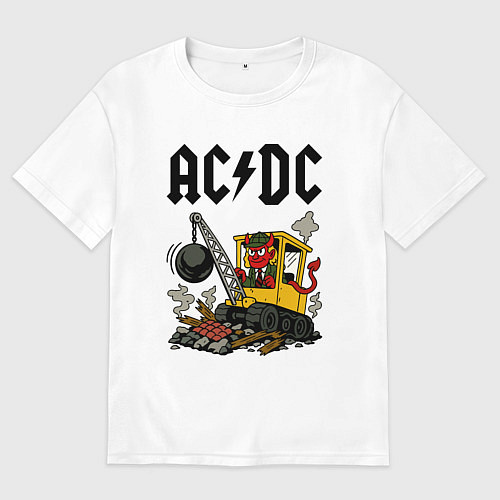 Мужская футболка оверсайз ACDC Ballbreaker World Tour / Белый – фото 1