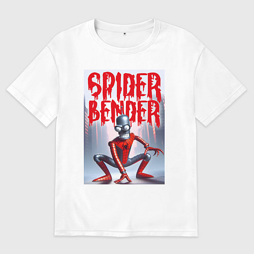 Мужская футболка оверсайз Spider Bender - ai art collab / Белый – фото 1