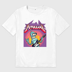 Мужская футболка оверсайз Bender is the thrash metal guitarist of the band F