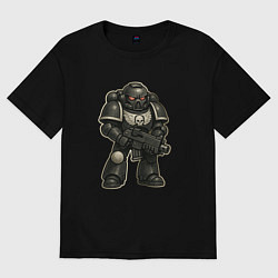Мужская футболка оверсайз Космодесантник в темной броне