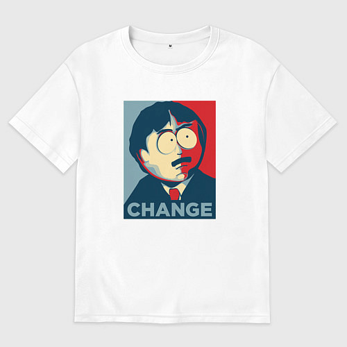 Мужская футболка оверсайз Рэнди Марш постер / Белый – фото 1