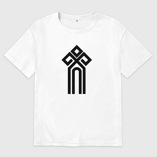 Мужская футболка оверсайз Чур - символ / Белый – фото 1