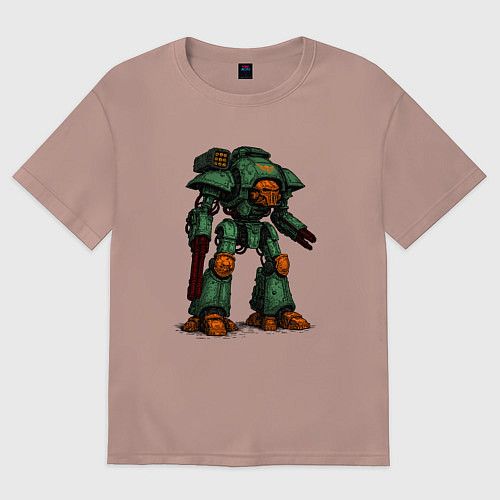 Мужская футболка оверсайз Имперский мощный титан / Пыльно-розовый – фото 1