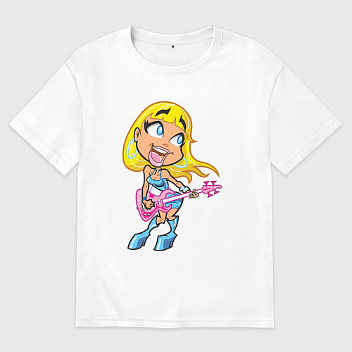 Мужская футболка оверсайз Роковая блондинка / Белый – фото 1