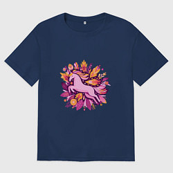 Мужская футболка оверсайз Розовая пони