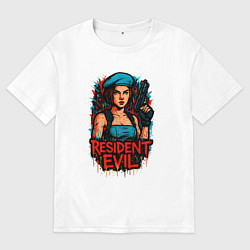 Футболка оверсайз мужская Resident Evil Джилл Валентайн, цвет: белый
