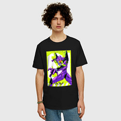 Футболка оверсайз мужская Неон Генезис Евангелион, цвет: черный — фото 2