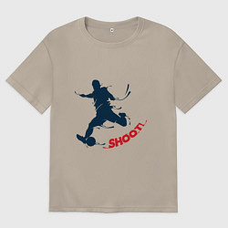 Футболка оверсайз мужская Футболист, цвет: миндальный