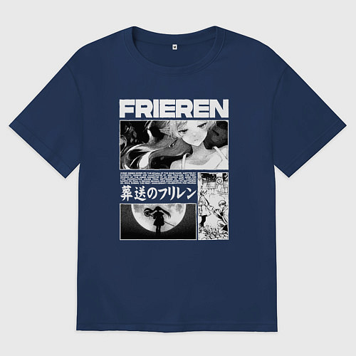 Мужская футболка оверсайз Sou sou no frieren / Тёмно-синий – фото 1