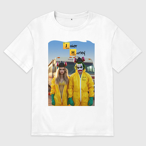 Мужская футболка оверсайз Joker and Harley - Breaking bad / Белый – фото 1