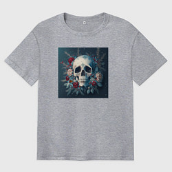 Мужская футболка оверсайз Зимний череп