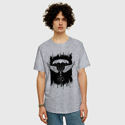 Футболка оверсайз мужская Крылья ВДВ и капли, цвет: меланж — фото 2