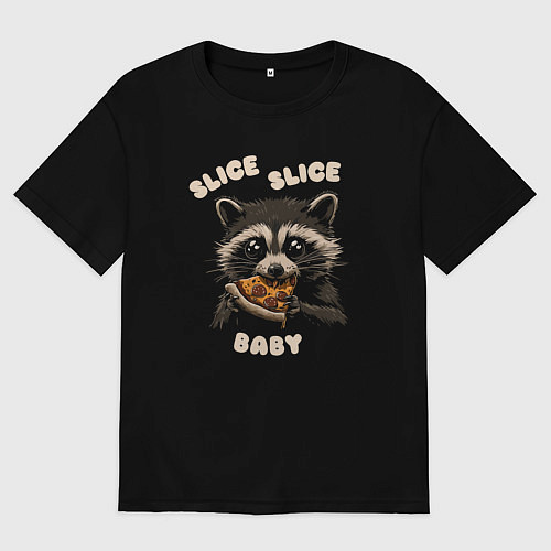 Мужская футболка оверсайз Slice slice baby / Черный – фото 1