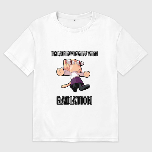 Мужская футболка оверсайз Neco Arc - I contaminated with Radiation - English / Белый – фото 1