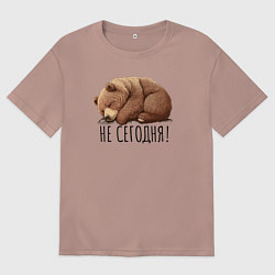 Мужская футболка оверсайз Спящий медведь - не сегодня