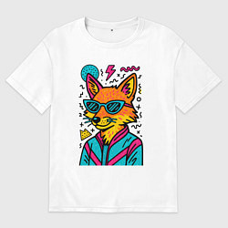 Мужская футболка оверсайз Лиса поп арт