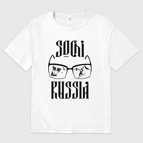 Мужская футболка оверсайз В городе Сочи темные ночи / Белый – фото 1