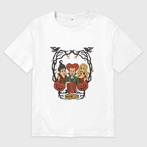 Мужская футболка оверсайз Сестры Сандерсон Hocus Pocus / Белый – фото 1