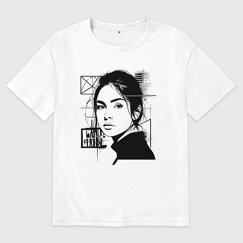 Мужская футболка оверсайз Саша Грей в стиле арт / Белый – фото 1