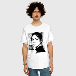 Футболка оверсайз мужская Саша Грей в стиле арт, цвет: белый — фото 2