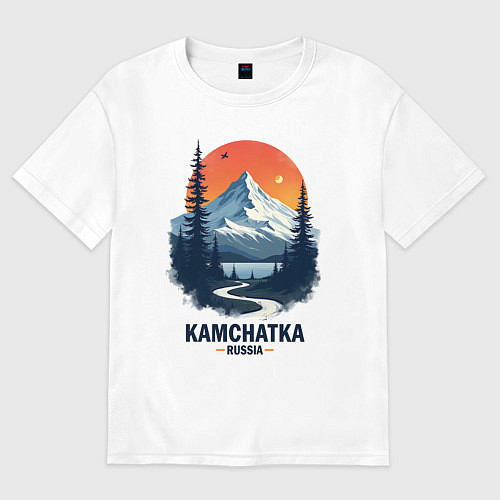 Мужская футболка оверсайз Kamchatka / Белый – фото 1