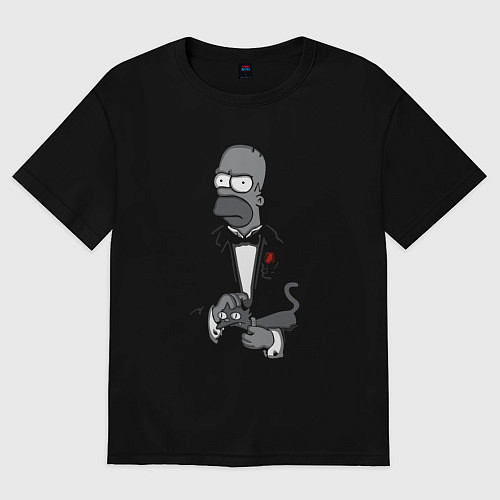 Мужская футболка оверсайз Homer godfather / Черный – фото 1