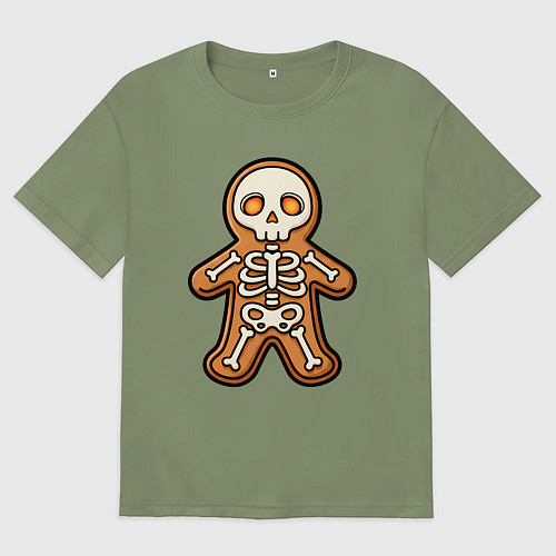 Мужская футболка оверсайз Скелет печеньки / Авокадо – фото 1