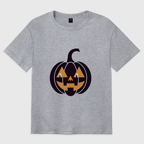 Мужская футболка оверсайз Тыква Джек фонарь Хэллоуин / Меланж – фото 1