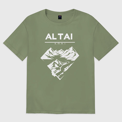 Мужская футболка оверсайз Алтайский край горы / Авокадо – фото 1