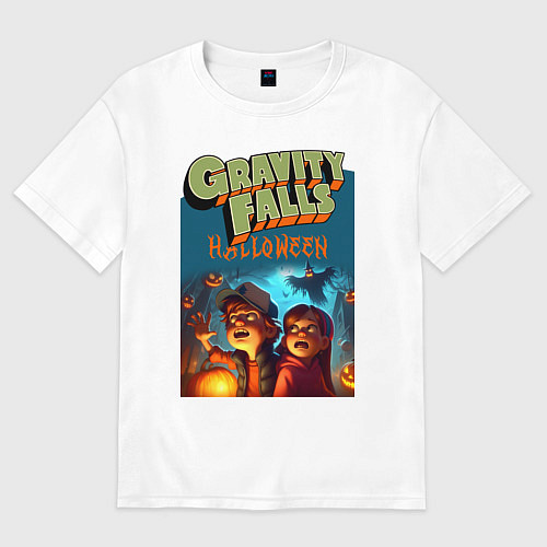 Мужская футболка оверсайз Диппер и Мэйбл - хэллоуин фантазия / Белый – фото 1
