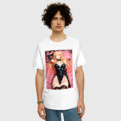 Футболка оверсайз мужская Марин Китагава в костюме кролика, цвет: белый — фото 2