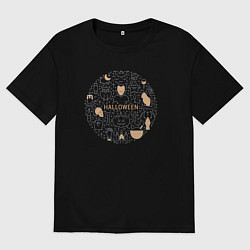 Футболка оверсайз мужская Halloween stuff, цвет: черный