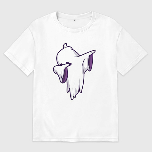 Мужская футболка оверсайз Dab ghost / Белый – фото 1