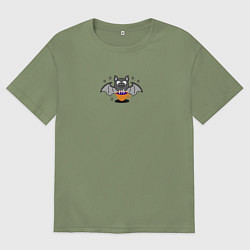 Мужская футболка оверсайз Зелье удачи с летучей мышью