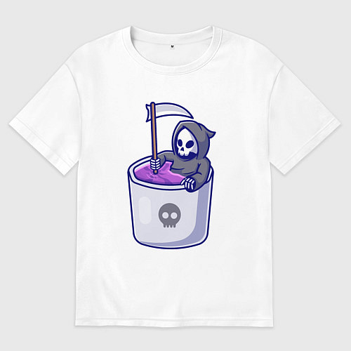 Мужская футболка оверсайз Ванна смерти / Белый – фото 1