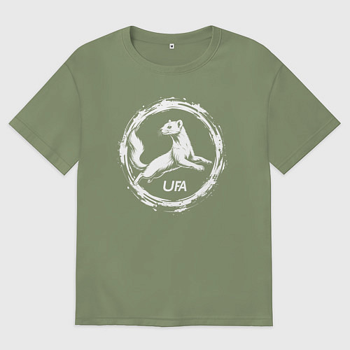 Мужская футболка оверсайз Куница ufa / Авокадо – фото 1