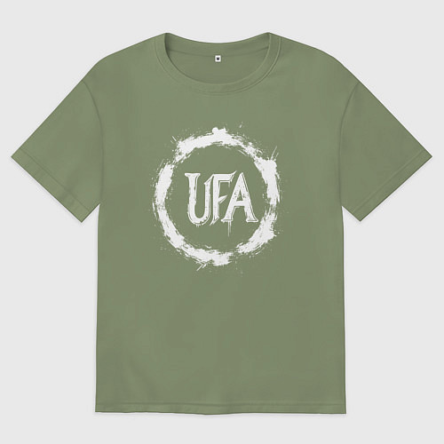 Мужская футболка оверсайз Уфа в круге граффити / Авокадо – фото 1