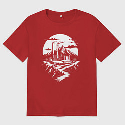 Мужская футболка оверсайз Завод в горах