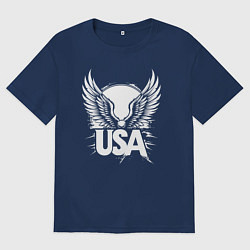 Футболка оверсайз мужская Американский дух, цвет: тёмно-синий