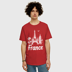 Футболка оверсайз мужская Французская элегантность, цвет: красный — фото 2
