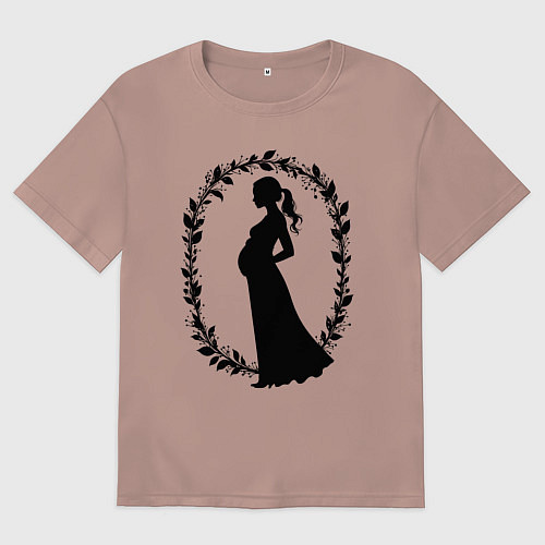 Мужская футболка оверсайз Беременная грация / Пыльно-розовый – фото 1